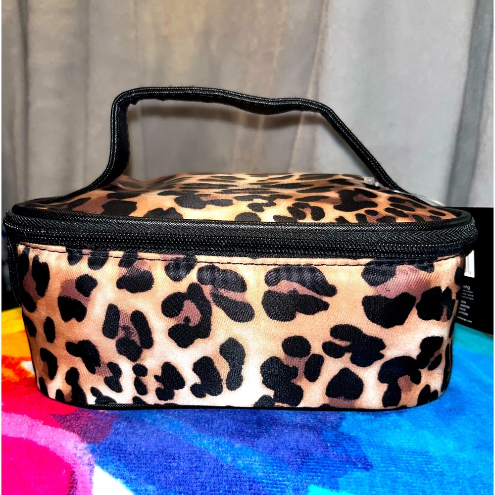 Modella cosmetic train case in cheetah print